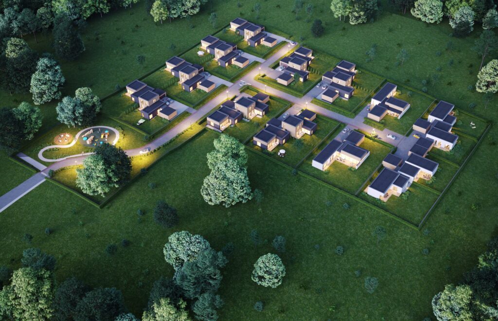 Keturlapio skveras (Spindulio g. 72, 74, 76, 78, 80, 82, 84, 86, 88, 90, 92, 94) - Eramajade rajoon, Ridaelamu - visuaalne