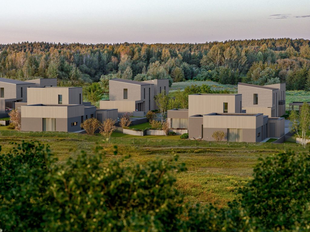 Keturlapio skveras (Sėkmės g. 19A – 19L, Didieji Gulbinai ) - Sublokuoti namai - vizualizacija