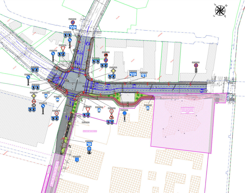 Naujoji Uosto g. ir Naujojo Sodo g. sankryža (Naujoji Uosto g., Naujojo Sodo g.) - Bike path, Street - visualization