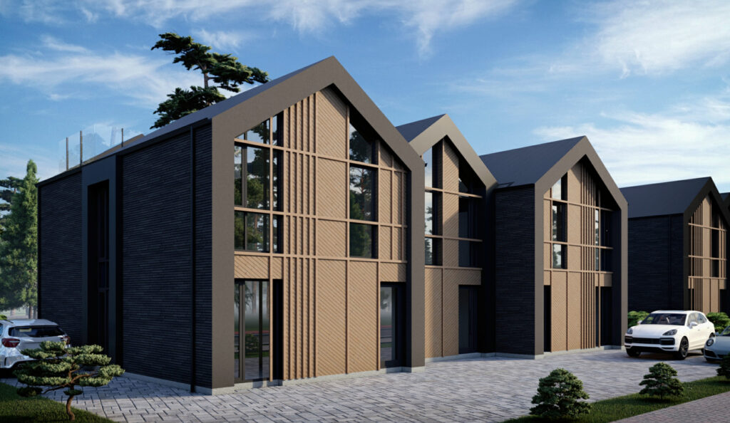 Pušyno Rezidencijos 2 etapas | sublokuoti namai (J. A. Klempo g. 4, 6, 8, 10, 12, 14, 16, 18) - Row housing - visualization