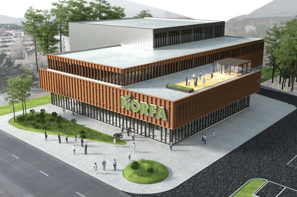 NORFA | Teniso kortai (Bangų g. 11A) - Prekybos centras, Sporto arena - vizualizacija