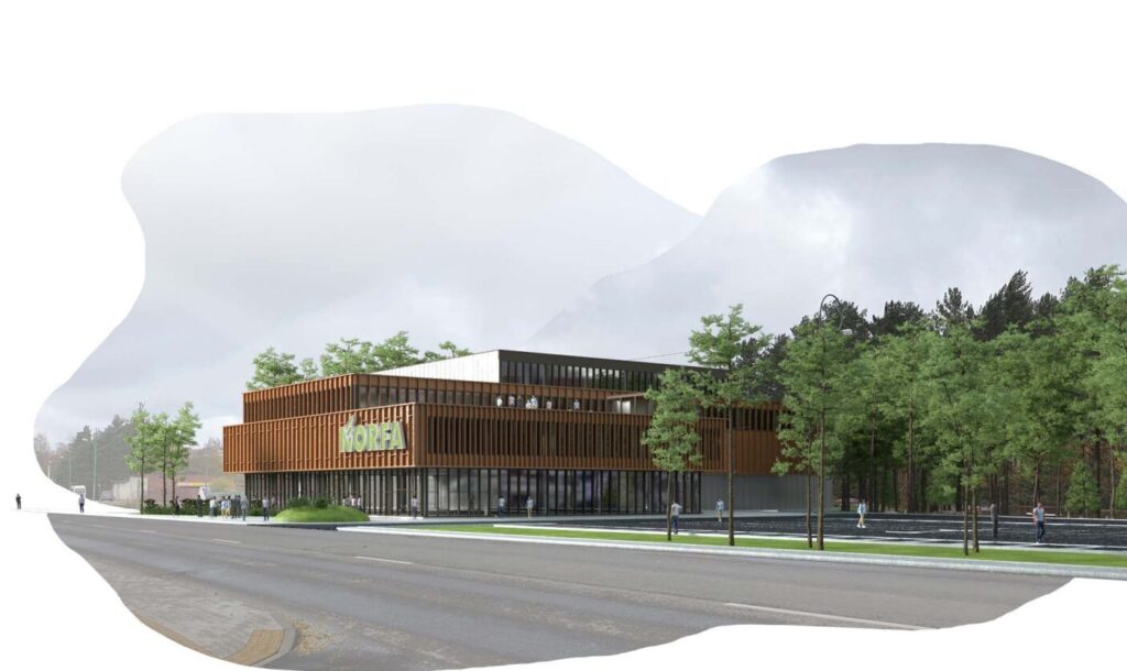 NORFA | Teniso kortai (Bangų g. 11A) - Prekybos centras, Sporto arena - vizualizacija