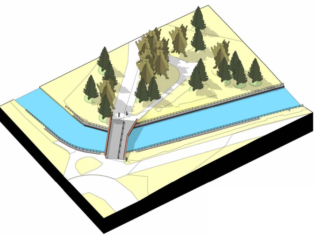 Automobilių ir pėsčiųjų tiltas per Rąžės upę (J. Basanavičiaus g. 42A) - Bridge - visualization