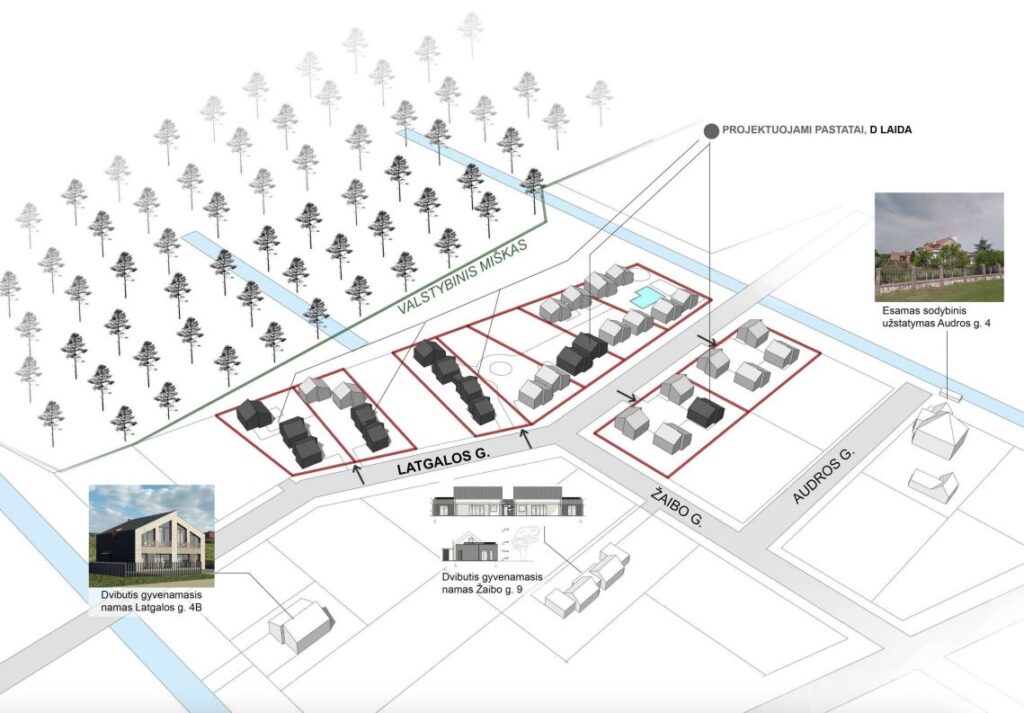 J7 Beržas (Latgalos g. 7, 9, 10, 12, 13, 15, 17, 19, 21) - Row housing - visualization