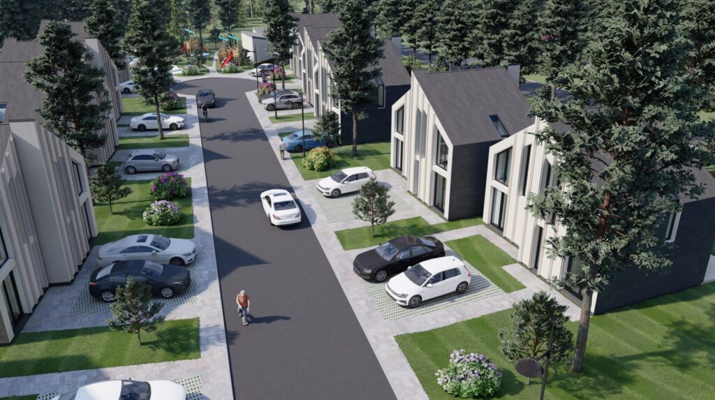 J7 Beržas (Latgalos g. 7, 9, 10, 12, 13, 15, 17, 19, 21) - Row housing - visualization