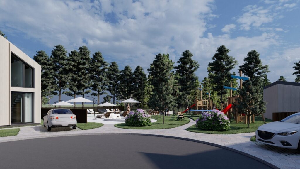 J7 Beržas (Latgalos g. 7, 9, 10, 12, 13, 15, 17, 19, 21) - Row housing - visualization