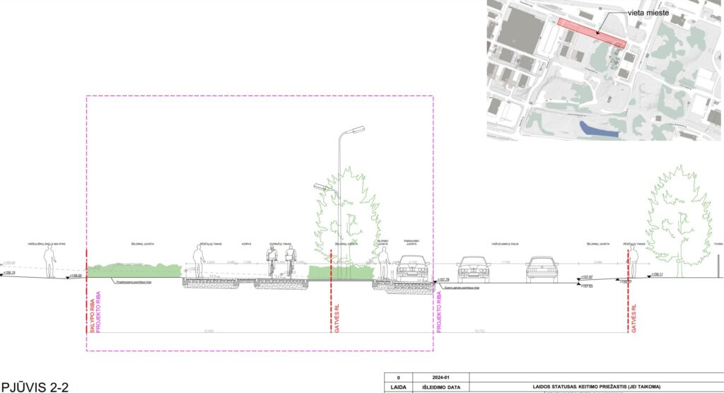 Pėsčiųjų ir dviračių takas Viršuliškių skg. nuo Viršilų g. iki Spaudos g. (Viršuliškių skg.) - Bike path, Pedestrian path - visualization