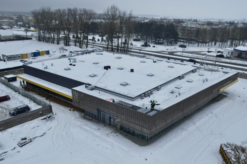 IKI prekybos centras (Kretingos g. 27) - Pārtikas veikals, Tirdzniecības centrs - būvdarbu attēli