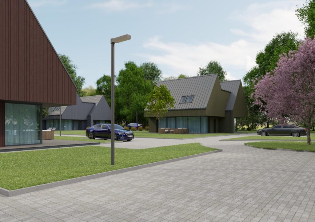 Kuršių kopa (Vaivorykštės g. 64E, 64F, 64G, 64H, 64I, 64J, 64K, 64L, 64M, 64N) - Private house community, Row housing - visualization