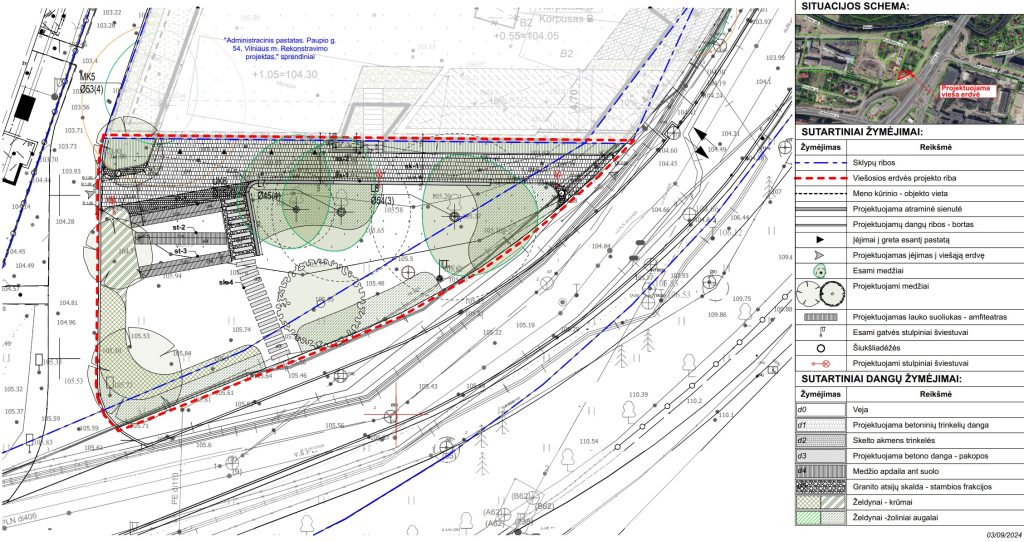 Viešoji erdvė prie Paupio g. 54 (Paupio g.) - Skveras - vizualizacija