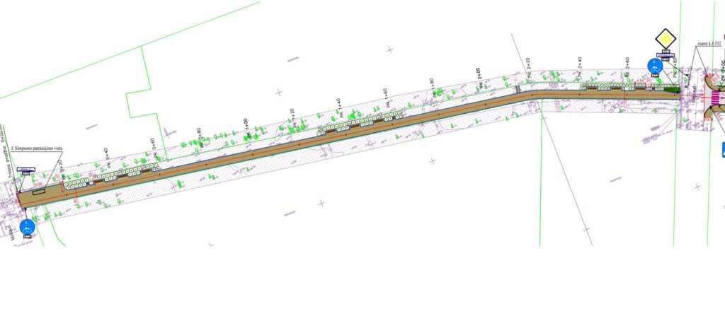 J. Simpsono gatvės rekonstrukcija (J. Simpsono g.) - Pėsčiųjų takas, Gatvė - vizualizacija