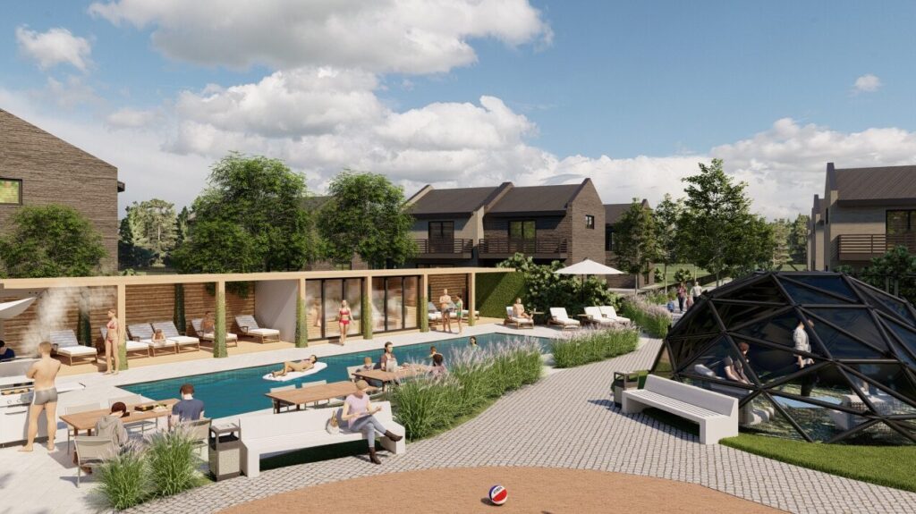 Jūra gyvenimo, II etapas (Rugių g. 5, 7, 9, 11, 13, Islandijos g. 31, 33, Austrinio g. 68, 70, 72, 74, 76, 78, Bebrų g. ) - Row housing - visualization