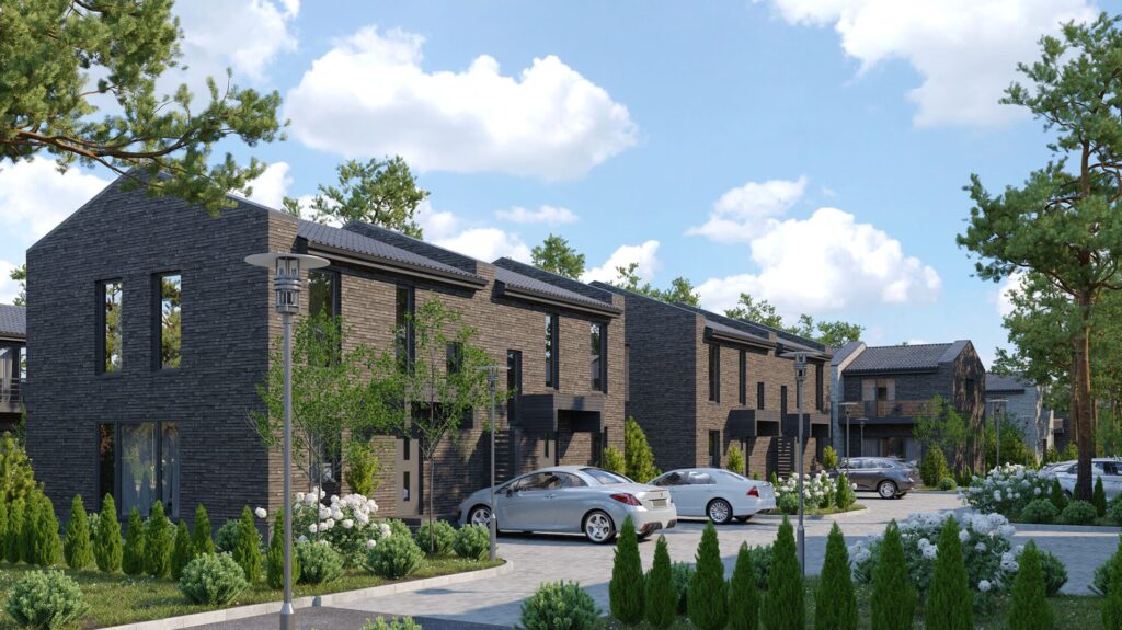 Jūra gyvenimo, II etapas (Rugių g. 5, 7, 9, 11, 13, Islandijos g. 31, 33, Austrinio g. 68, 70, 72, 74, 76, 78, Bebrų g. ) - Row housing - visualization