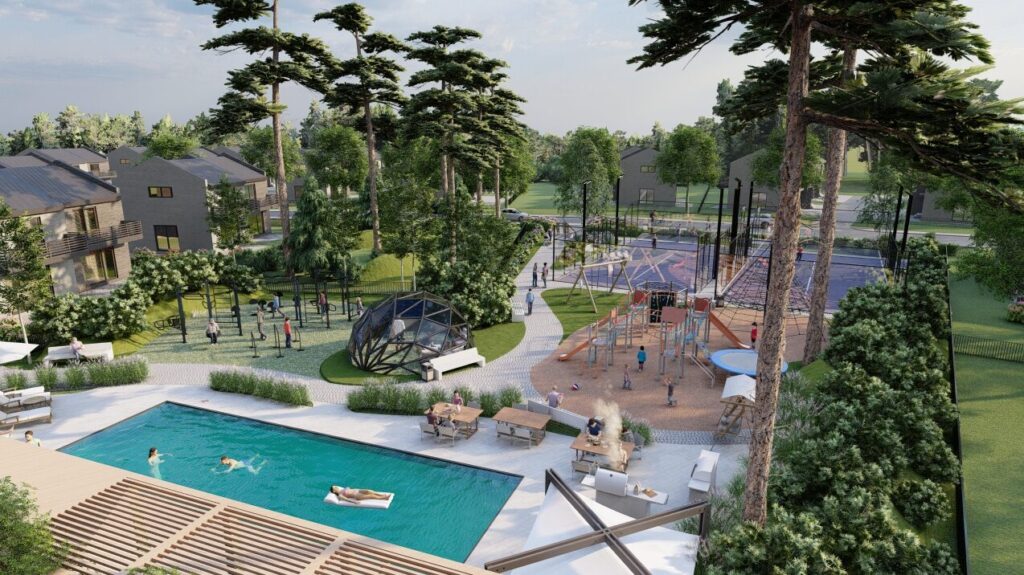 Jūra gyvenimo, III etapas (Asutrinio g. 81, 83, 85, 87, 89, 91, Islandijos g. 35, 39, 41, Kviečių g. 16, 18, 20, 22, 24, 26, 28) - Row housing - visualization