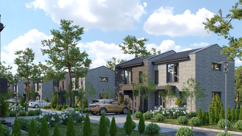 Jūra gyvenimo, III etapas (Asutrinio g. 81, 83, 85, 87, 89, 91, Islandijos g. 35, 39, 41, Kviečių g. 16, 18, 20, 22, 24, 26, 28) - Row housing - visualization