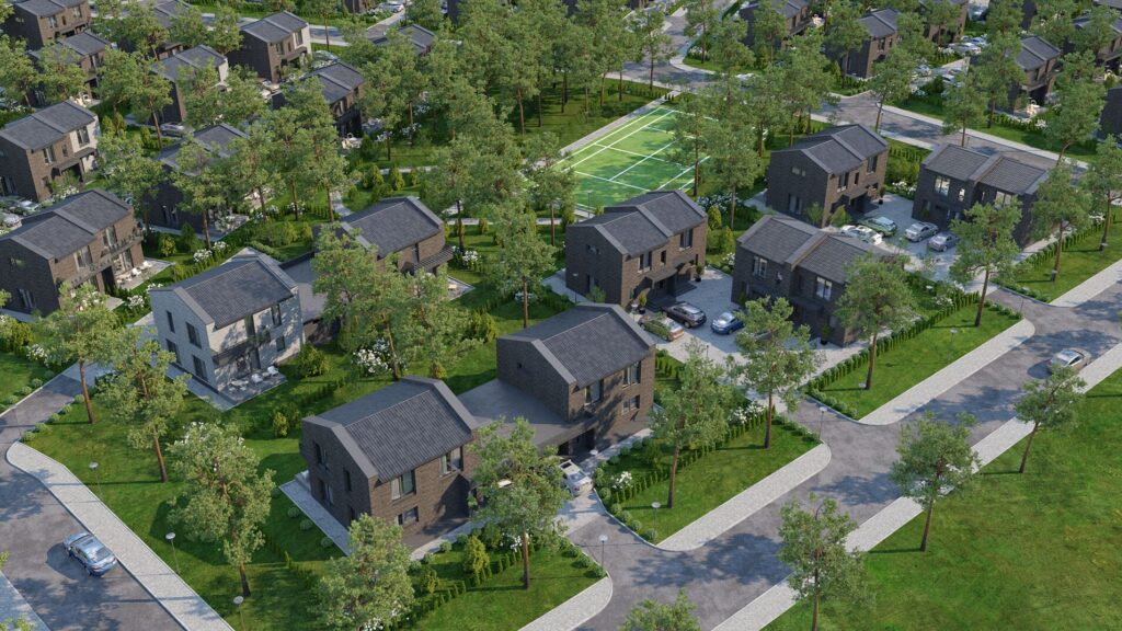 Jūra gyvenimo, V etapas (Bebrų g. 20, 22, Ilgoji g. 95, 97, Islandijos g. 25, Rugių g. 4, 6, 8, 10, 12) - Row housing - visualization