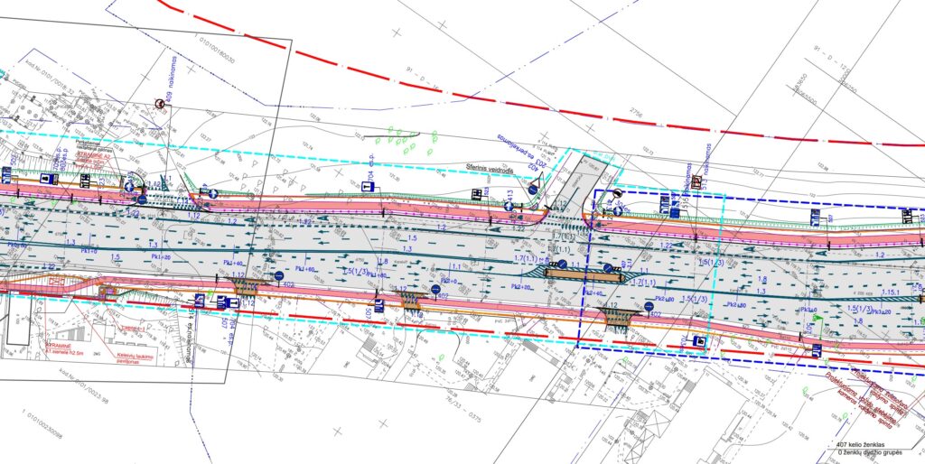 Kareivių g. tarp Verkių ir Žirmūnų g. remontas (Kareivių g.) - Bike path, Street - visualization