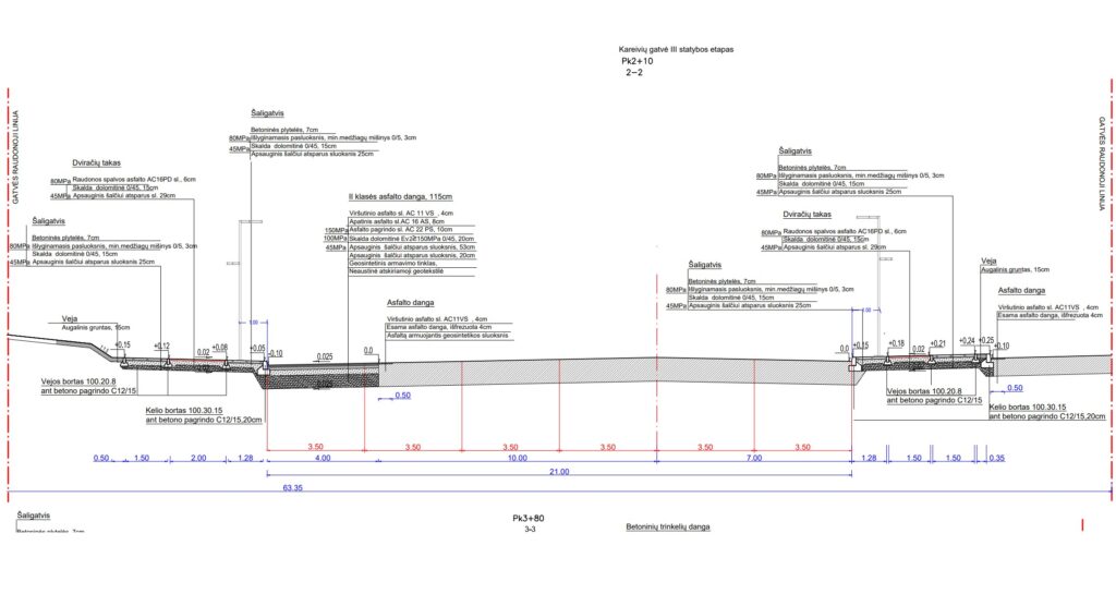 Kareivių g. tarp Verkių ir Žirmūnų g. remontas (Kareivių g.) - Bike path, Street - visualization