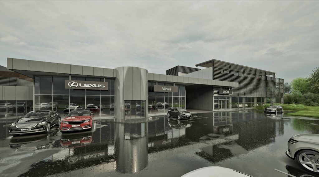 Mototoja Ukmerges g. plėtra 2 (Ukmergės g. 425) - Parking facility, Showroom / Service center - visualization