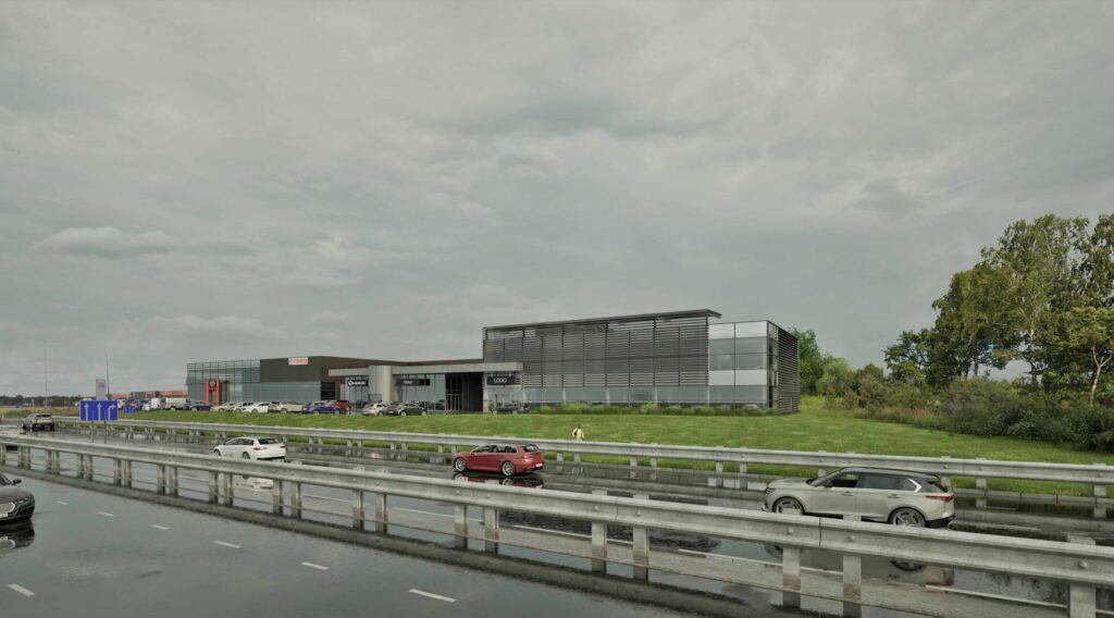 Mototoja Ukmerges g. plėtra 2 (Ukmergės g. 425) - Parking facility, Showroom / Service center - visualization