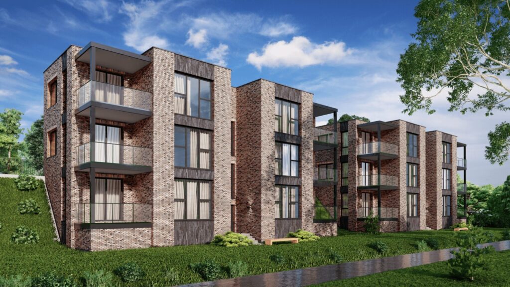 Upelio namai (Upelio g. 1A, 1B, Gineitiškės) - Row housing - visualization