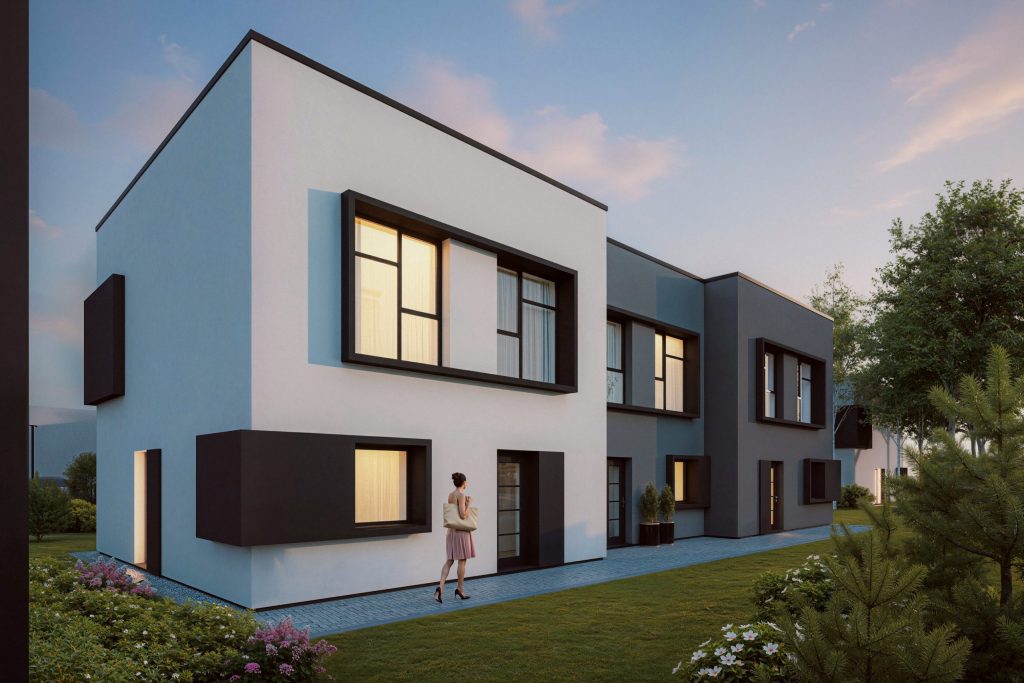 Varnės parko namai (J. Bretkūno g. 30, 32, 44, 46, 48) - Row housing - visualization
