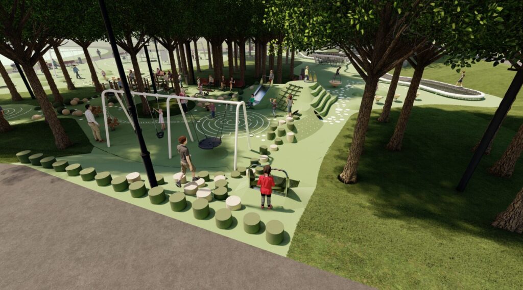 Vaikų žaidimo aikštelė Santakos parke (Prieplaukos krant.) - Sports field or court - visualization