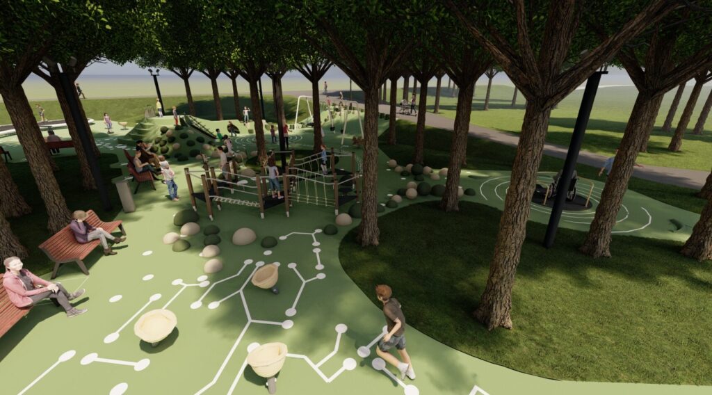 Vaikų žaidimo aikštelė Santakos parke (Prieplaukos krant.) - Sports field or court - visualization