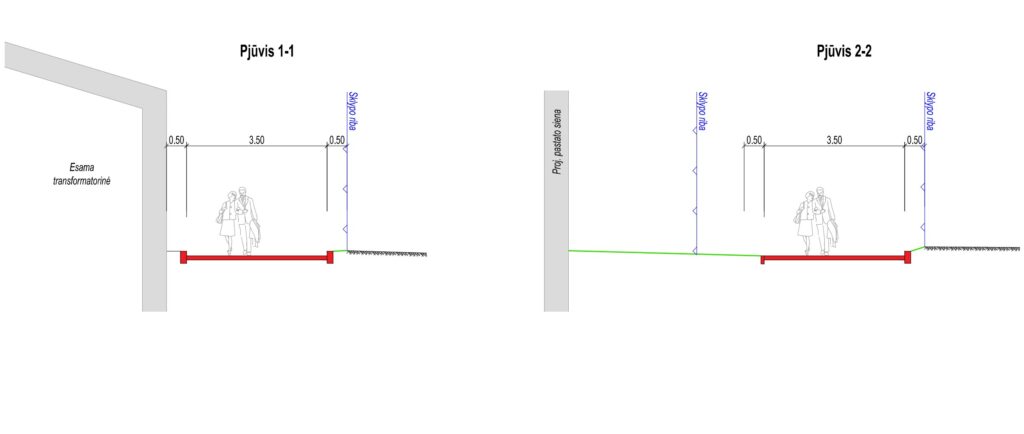 Pėsčiųjų takas tarp Didlaukio g. 53 ir Didlaukio g. 45B (Didlaukio g.) - Gājēju ceļš - vizualizācija
