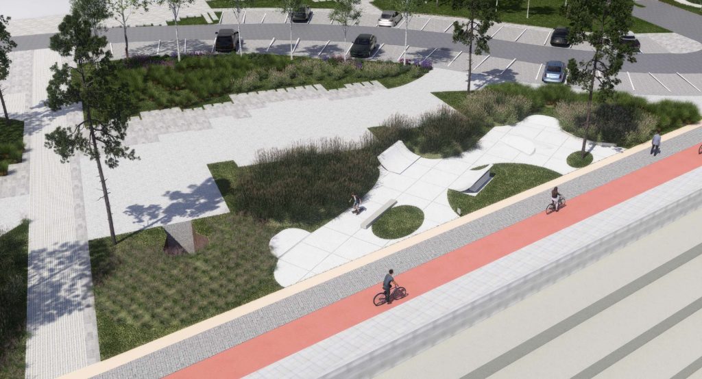 Viešoji erdvė prie Lvivo 68A (Lvivo g.) - Skveras - vizualizacija