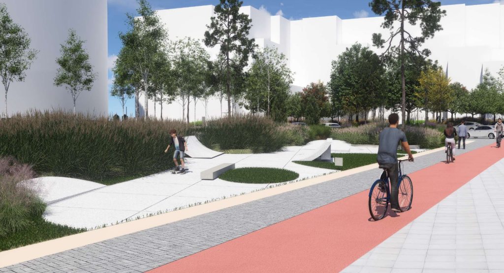 Viešoji erdvė prie Lvivo 68A (Lvivo g.) - Skveras - vizualizacija