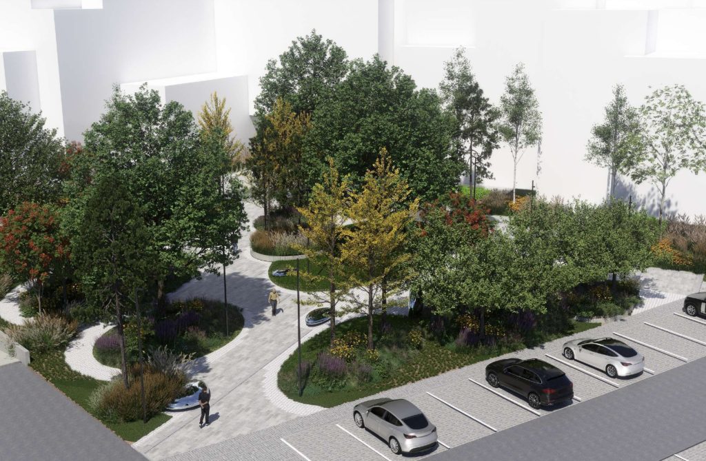 Viešoji erdvė prie Lvivo 68A (Lvivo g.) - Skveras - vizualizacija