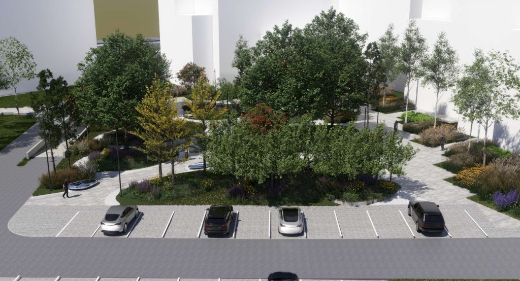 Viešoji erdvė prie Lvivo 68A (Lvivo g.) - Skveras - vizualizacija