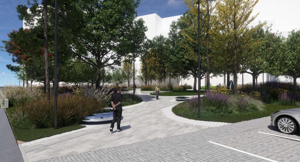 Viešoji erdvė prie Lvivo 68A (Lvivo g.) - Skveras - vizualizacija