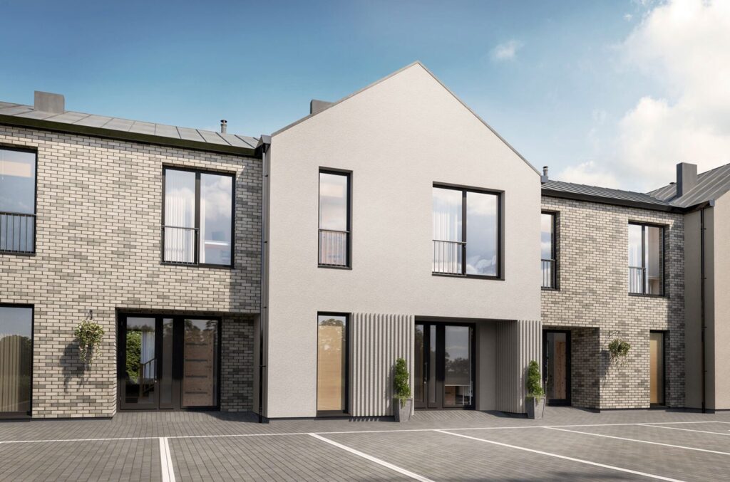 Ąžuolų alėja Paupiuose | 2 etapas (Klemiškės g. 20a) - Row housing - visualization