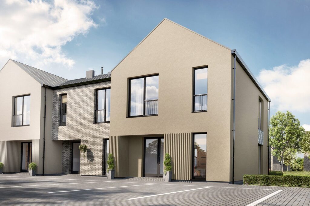 Ąžuolų alėja Paupiuose | 2 etapas (Klemiškės g. 20a) - Row housing - visualization