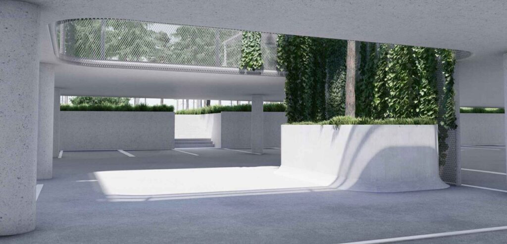 Stovėjimo aikštelė Taikos gatvėje ir E. A. Jonušo gatvės atnaujinimas 2 etapas (Taikos g. 39) - Parkimishoone - visuaalne