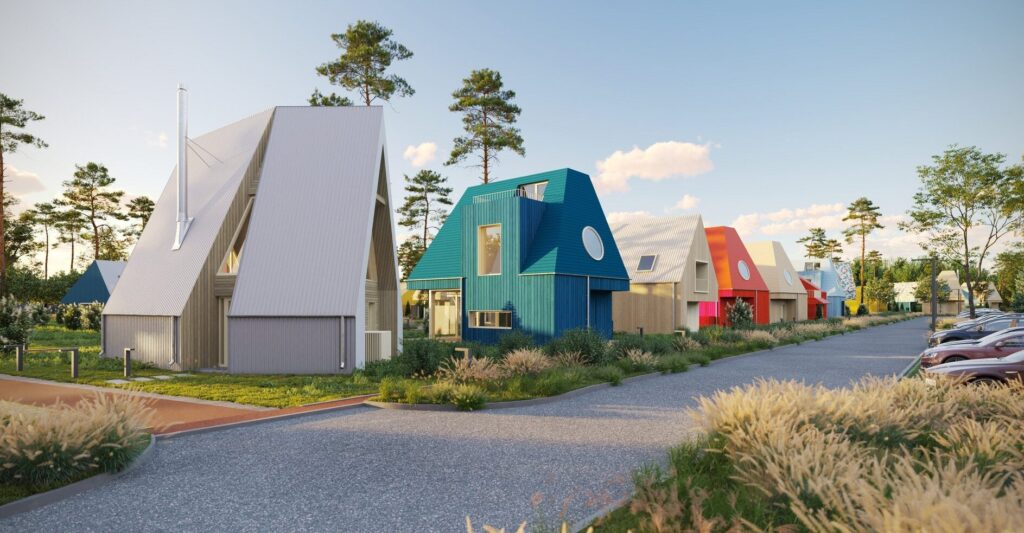 Vėjo miestelis | 1 etapas (Vėjavaikių g. 1, 3, 10, 12) - Private house community - visualization