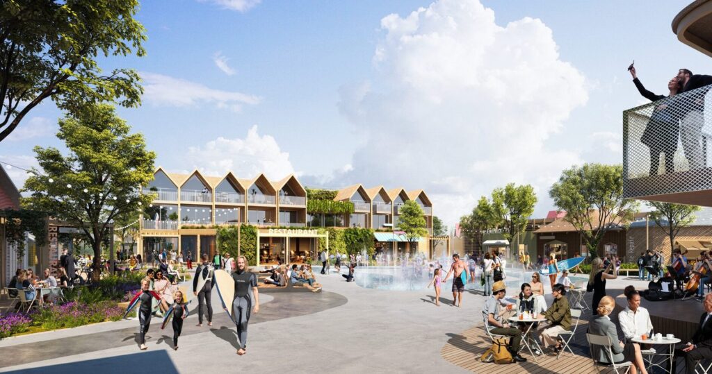 Vėjo miestelis | kiti etapai (Vėjavaikių g.) - Extreme sports center, Port / Harbour, Private house community - visualization