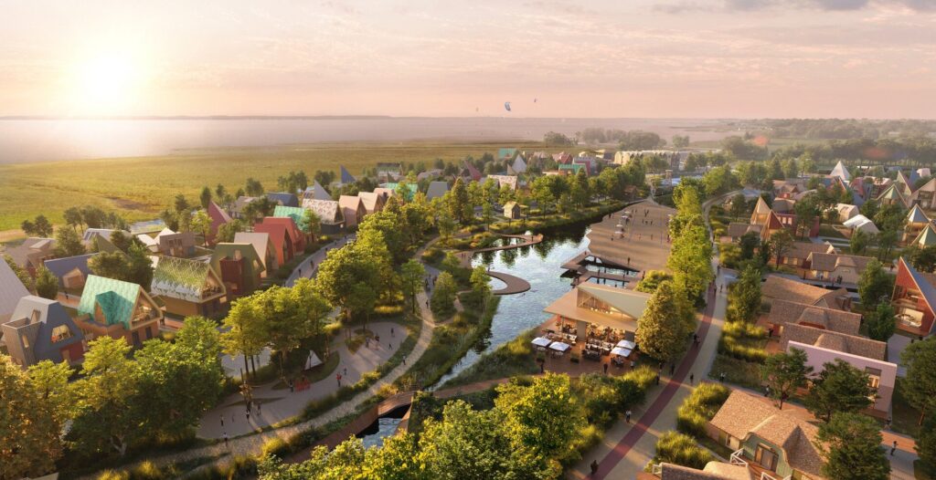 Vėjo miestelis | kiti etapai (Vėjavaikių g.) - Extreme sports center, Port / Harbour, Private house community - visualization