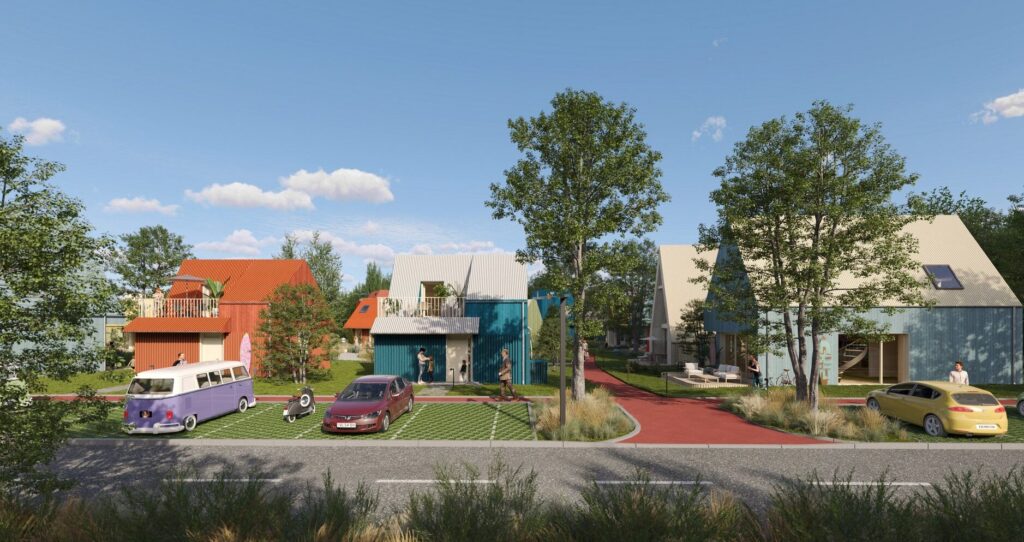 Vėjo miestelis | kiti etapai (Vėjavaikių g.) - Extreme sports center, Port / Harbour, Private house community - visualization