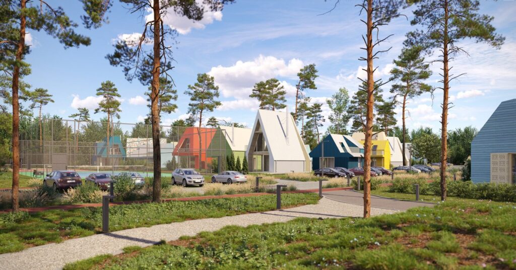 Vėjo miestelis | 1 etapas (Vėjavaikių g. 1, 3, 10, 12) - Private house community - visualization
