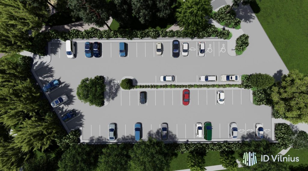 Viešoji erdvė tarp Savanorių pr. 52, 54 ir Gerosios Vilties g. 18, 20, 28 (Savanorių pr.) - Skveras - vizualizacija