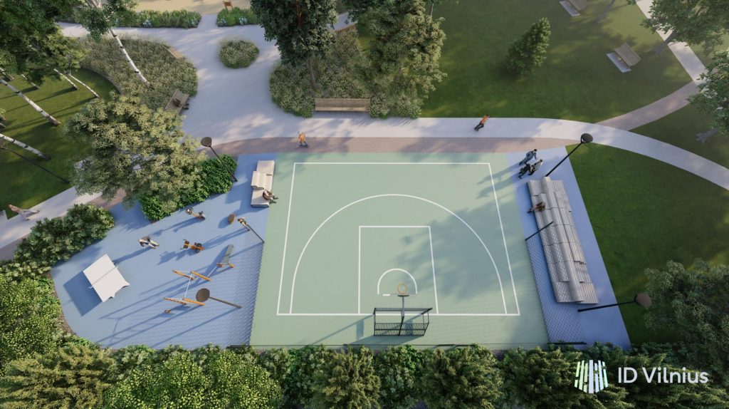 Viešoji erdvė tarp Savanorių pr. 52, 54 ir Gerosios Vilties g. 18, 20, 28 (Savanorių pr.) - Skveras - vizualizacija