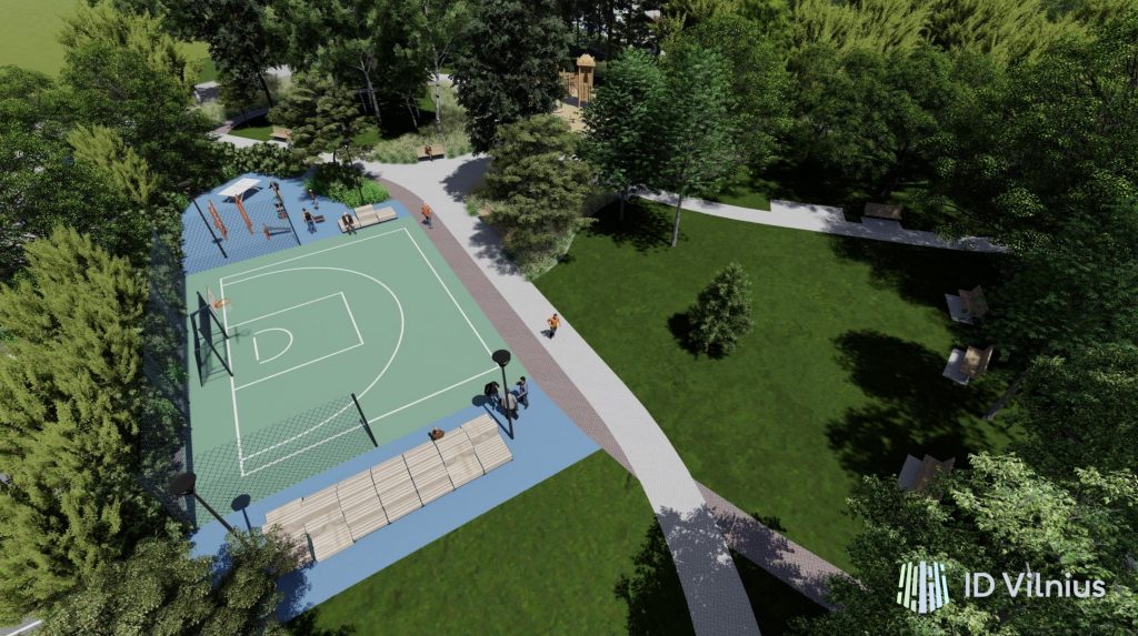 Viešoji erdvė tarp Savanorių pr. 52, 54 ir Gerosios Vilties g. 18, 20, 28 (Savanorių pr.) - Skveras - vizualizacija