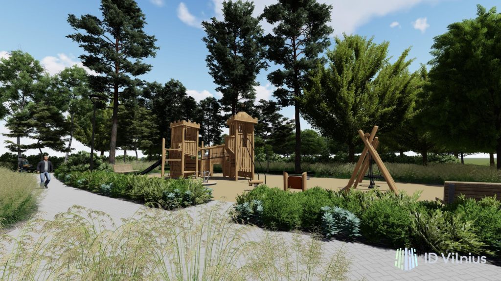 Viešoji erdvė tarp Savanorių pr. 52, 54 ir Gerosios Vilties g. 18, 20, 28 (Savanorių pr.) - Skveras - vizualizacija