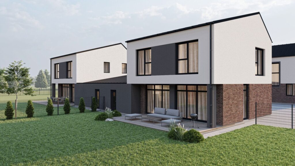 Namai Pilaitėje (Gandrų g. 1, 3, 5, 7, Papiškių g. 28, 30, 32, 34) - Row housing - visualization