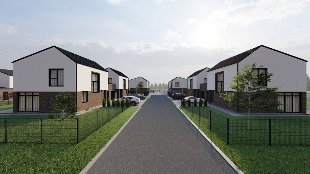 Namai Pilaitėje (Gandrų g. 1, 3, 5, 7, Papiškių g. 28, 30, 32, 34) - Row housing - visualization