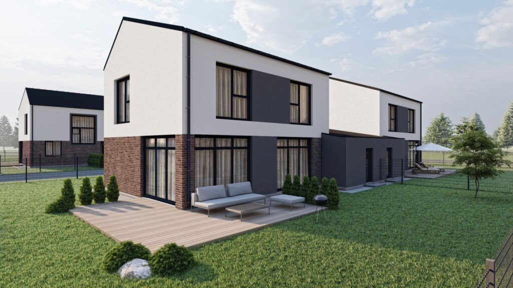 Namai Pilaitėje (Gandrų g. 1, 3, 5, 7, Papiškių g. 28, 30, 32, 34) - Row housing - visualization