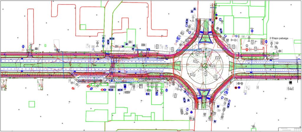 Smiltelės, Tiltų, H. Manto, Liepojos gatvių ir Taikos pr. | 2 etapas (Taikos pr. ) - Bike path, Pedestrian path, Street - visualization